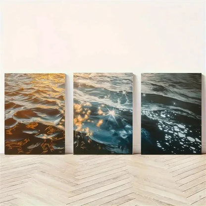 3pcs Water Reflection Water Wall Art Canvas Unframed - High Quality Print 100% Australian Made Wall Canvas