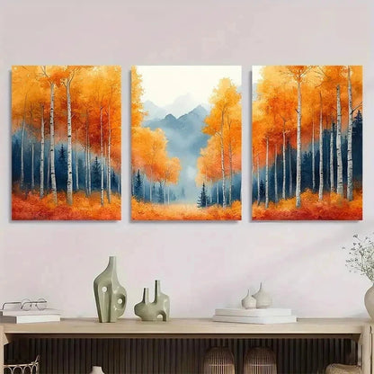 3pcs Watercolor Landscape Mountain Perfect Wall Art Set Canvas Framed 40x60cm - High Quality Print 100% Australian Made Wall Canvas Ready to Hang - Bella Home Decor