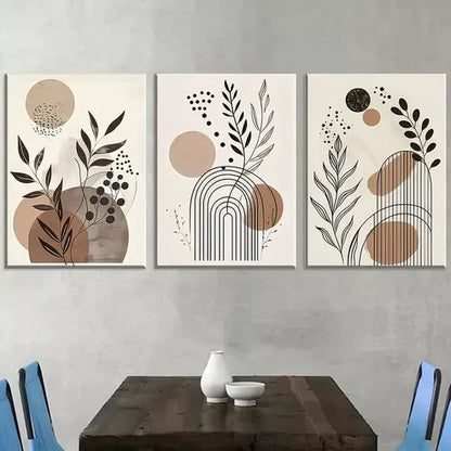3pcs Deco Classic Modern Floral Pattern Canvas Unframed - High Quality Print 100% Australian Made Wall Canvas - Bella Home Decor
