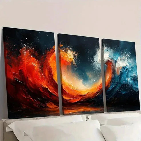 3pcs Modern Oceanic Scenery with Vibrant Colors  Wall Art Set Canvas Unframed - High Quality Print 100% Australian Made Wall Canvas