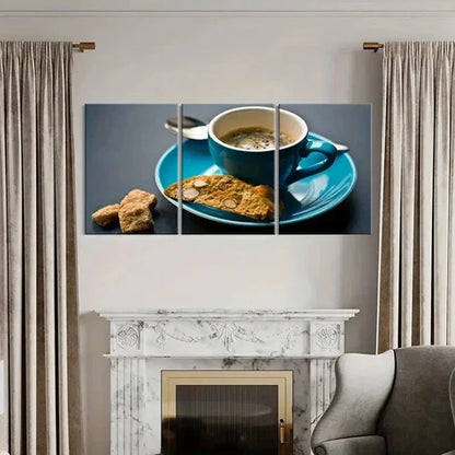 3pcs Breakfast Coffee Cookies Modern Wall Art Canvas Unframed - High Quality Print 100% Australian Made Wall Canvas - Bella Home Decor