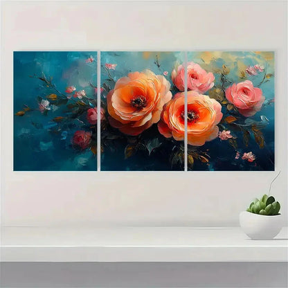 3pcs Floral Painting Beautiful Flower KL  Wall Art Set Canvas Framed 50x70cm - High Quality Print 100% Australian Made Wall Canvas Ready to Hang