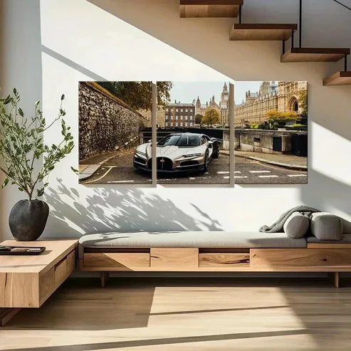 3pcs Bugatti Supercar Cool Car Wall Art Canvas Unframed - High Quality Print 100% Australian Made Wall Canvas