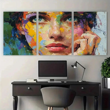 3pcs Girl Figure Giclee Impressionist Perfect Wall Art Set Canvas Framed 50x70cm - High Quality Print 100% Australian Made Wall Canvas Ready to Hang - Bella Home Decor