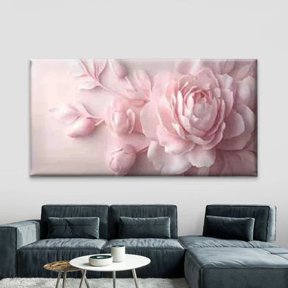 Abstract Pink Peony Flower Wall Art Canvas Office Home Room Framed 120x60cm