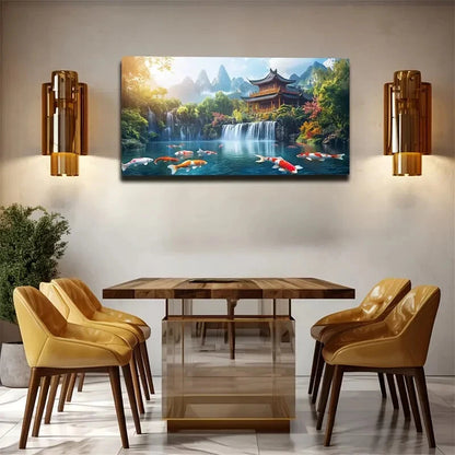 Blooming Trees Mountains Wall Art Canvas Office Home Room Framed 120x60cm - Bella Home Decor