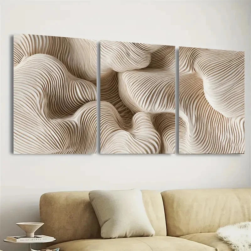 3pcs Abstract Beige d Art malist Wall Art Set Canvas Framed 60x90cm - High Quality Print 100% Australian Made Wall Canvas Ready to Hang - Bella Home Decor