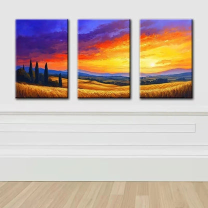 pcs Vibrant Sunset Landscape Metal Print Ready to Hang Art