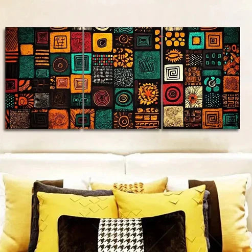 3pcs Geometric & Abstract Design Pattern Wall Art Canvas Unframed - High Quality Print 100% Australian Made Wall Canvas