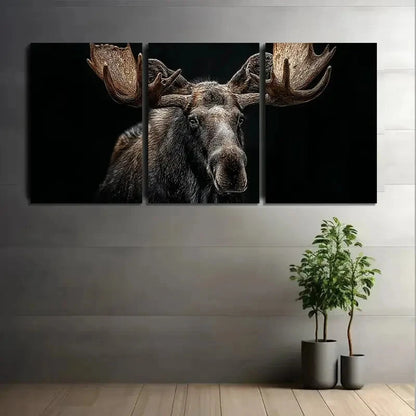 3pcs Rustic Moose Feel The Raw Power Nature Metal Print Ready to Hang Art - Bella Home Decor