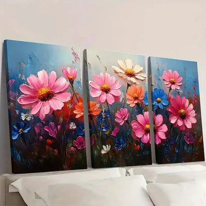3pcs Flower Art Nature Art Daisy Art IL  Wall Art Set Canvas Unframed - High Quality Print 100% Australian Made Wall Canvas - Bella Home Decor