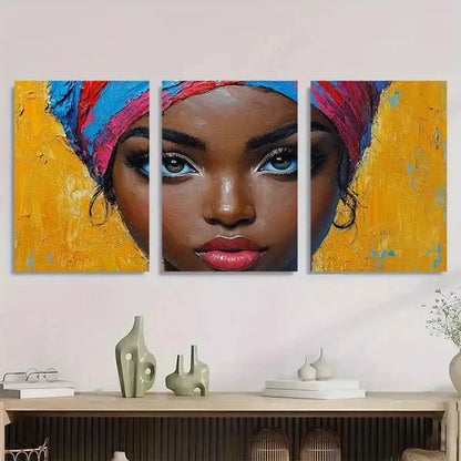 3pcs Woman Queen Portrait Impasto Wall Art Set Canvas Unframed - High Quality Print 100% Australian Made Wall Canvas