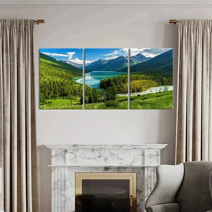 3pcs Vibrant Mountain & Lake Landscape Wall Art Canvas Unframed - High Quality Print 100% Australian Made Wall Canvas