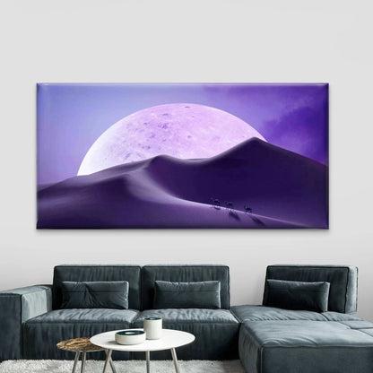 Purple Night Sky Background Wall Art Canvas Office Home Room Framed 120x60cm