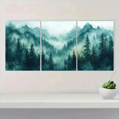 3pcs Abstract Forest Watercolor Wall Art Canvas Unframed - High Quality Print 100% Australian Made Wall Canvas - Bella Home Decor