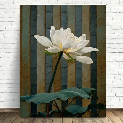 Lotus Blossom Serene Nature Design Painting 40x60cm Metal Print Ready to Hang