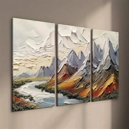 3pcs Mountain River Landscape Wall Art Set Canvas Unframed - High Quality Print 100% Australian Made Wall Canvas