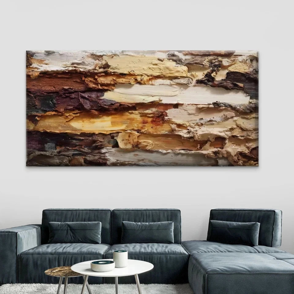 Abstract Layered Brushstroke Wall Art Canvas Office Home Room Framed 120x60cm