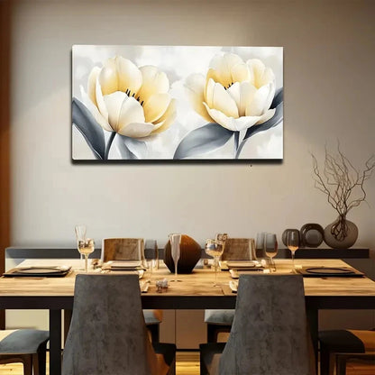 Realistic Tulip Floral Design Wall Art canvas office home room framed 120x60cm - Bella Home Decor