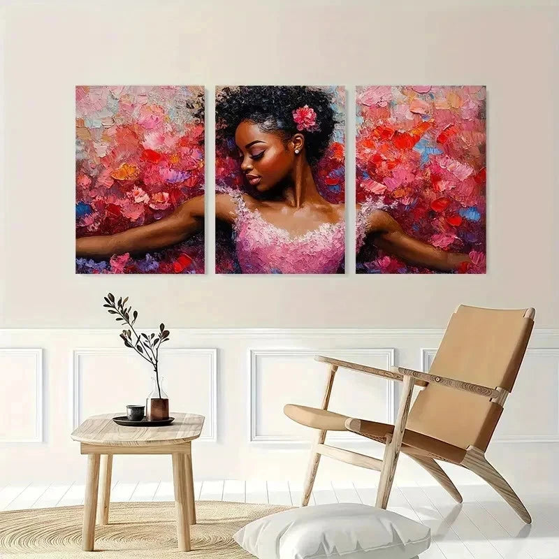 3pcs Ballerina Art Ballet Dancer Perfect Wall Art Set Canvas Framed 40x60cm - High Quality Print 100% Australian Made Wall Canvas Ready to Hang - Bella Home Decor