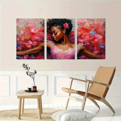 3pcs Ballerina Art Ballet Dancer Perfect Wall Art Set Canvas Framed 40x60cm - High Quality Print 100% Australian Made Wall Canvas Ready to Hang - Bella Home Decor