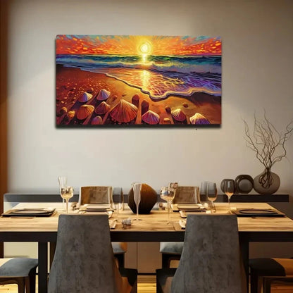 Seashells Vibrant Ocean Wall Art Canvas Office Home Room Framed 120x60cm