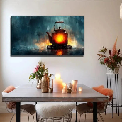 Kettle Light Suitable Wall Art Canvas Office Home Room Framed 120x60cm