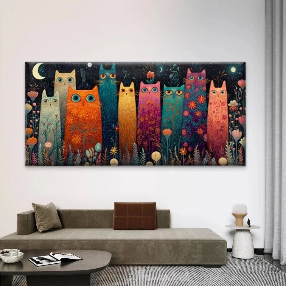 Cosmic Background, Florals Wall Art Canvas Office Home Room Framed 120x60cm