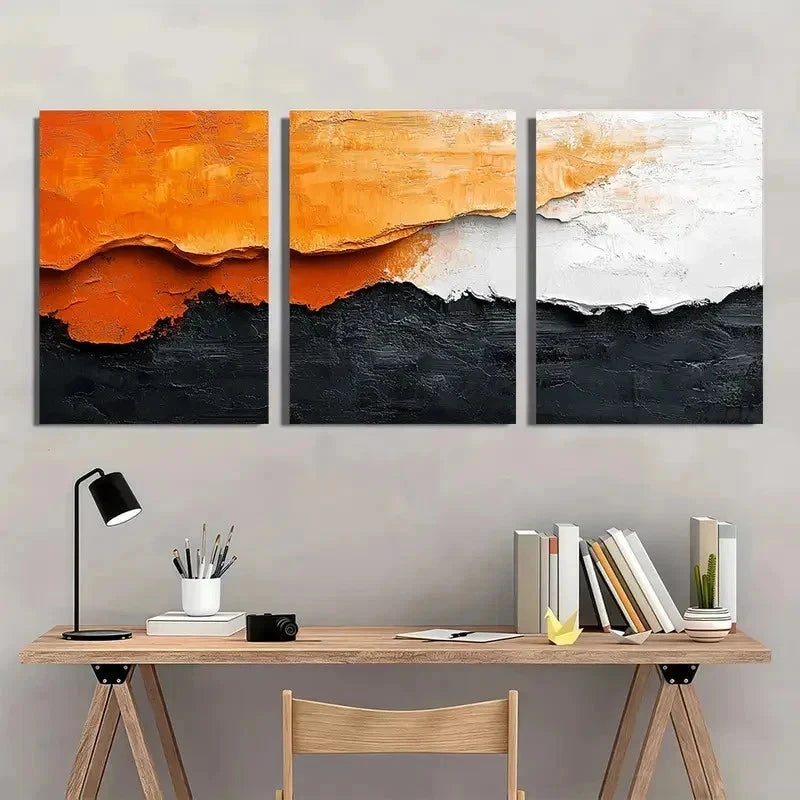 3pcs Brown And White Texture Abstract Perfect Wall Art Set Canvas Framed 50x70cm - High Quality Print 100% Australian Made Wall Canvas Ready to Hang - Bella Home Decor