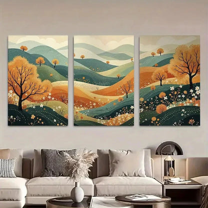 3pcs Modern Abstract Colorful Metal Print Ready to Hang Art - Bella Home Decor