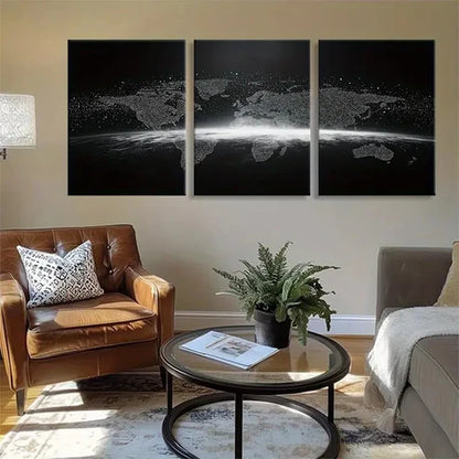 3pcs Geometric Black White Design Map Perfect Wall Art Canvas Unframed – High Quality Print 100% Australian Made Wall Canvas - Bella Home Decor