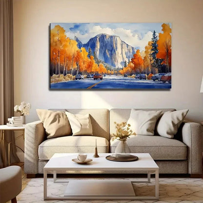 Abstract Roadside Birch Tree Wall Art Canvas Office Home Room Framed 120x60cm