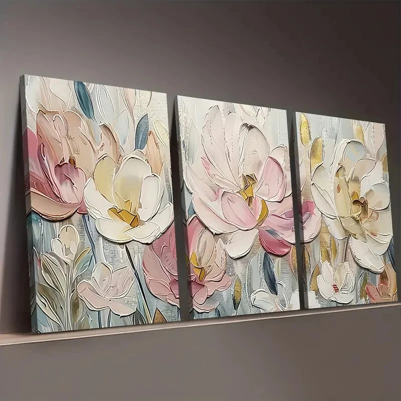 3pcs Artistic Floral Abstract Landscape Perfect Wall Art Set Canvas Framed 40x60cm - High Quality Print 100% Australian Made Wall Canvas Ready to Hang - Bella Home Decor