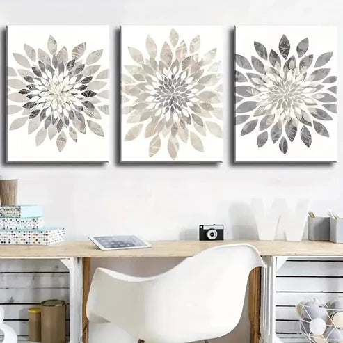 3pcs Modern Minimalist Abstract Floral Art Canvas Framed 60X90cm - High Quality Print 100% Australian Made Wall Canvas Ready to Hang - Bella Home Decor
