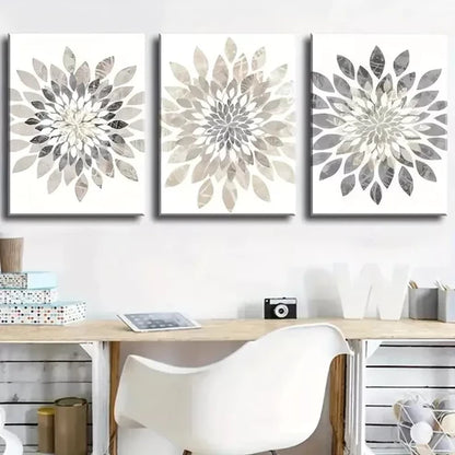 3pcs Modern Minimalist Abstract Floral Art Canvas Framed 60X90cm - High Quality Print 100% Australian Made Wall Canvas Ready to Hang - Bella Home Decor