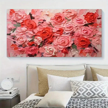Vibrant Pink Rose Petal Wall Art Canvas Office Home Room Framed 120x60cm