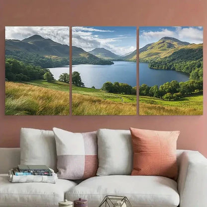 3pcs Scenic Lake District Mountain Perfect Wall Art Canvas Unframed - High Quality Print 100% Australian Made Wall Canvas