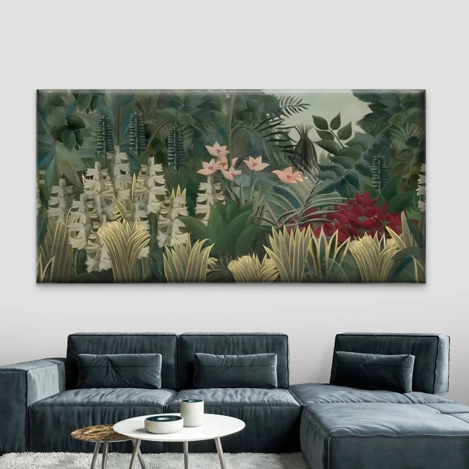 Botanical Foliage with Monstera Wall Art Canvas Office Home Room Framed 120x60cm