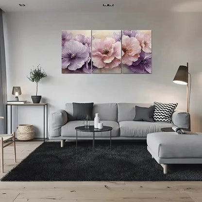 3pcs Abstract Floral Modern Themed Metal Print Ready to Hang Art - Bella Home Decor