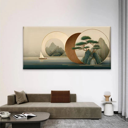 Chinese Nature Scenery Wall Art Canvas Office Home Room Framed 120x60cm - Bella Home Decor