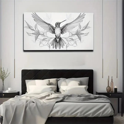 Wings Of Hummingbird Wall Art Canvas Office Home Room Framed 120x60cm