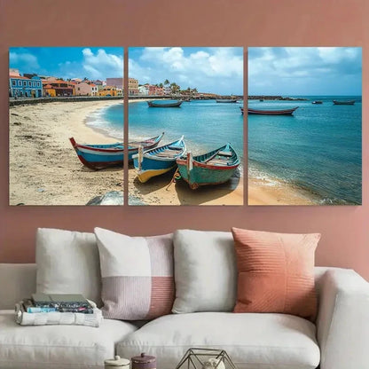 3pcs Cape Verde Travel Culture Nature Prefect Wall Art Set Canvas Framed 40x60cm - High Quality Print 100% Australian Made Wall Canvas Ready to Hang - Bella Home Decor