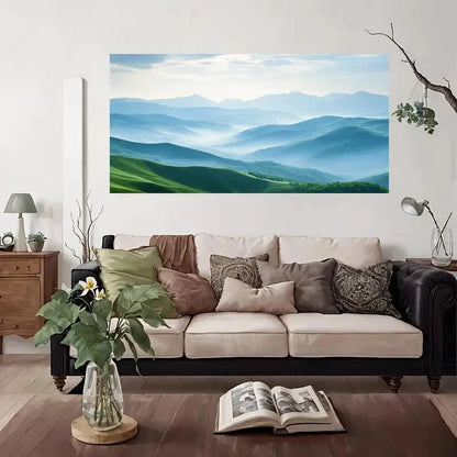 Nature Mountain Mist Wall Art Canvas Office Home Room Framed 120x60cm