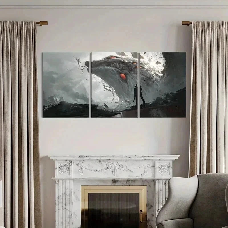 3pcs Japanese Classic Anime Characters Wall Art Set Canvas Framed 60x90cm - High Quality Print 100% Australian Made Wall Canvas Ready to Hang - Bella Home Decor