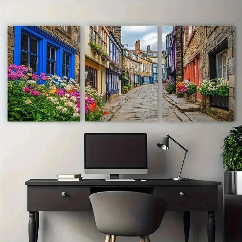 3pcs Durham Travel Floral Nature Perfect Wall Art Set Canvas Framed 50x70cm - High Quality Print 100% Australian Made Wall Canvas Ready to Hang - Bella Home Decor