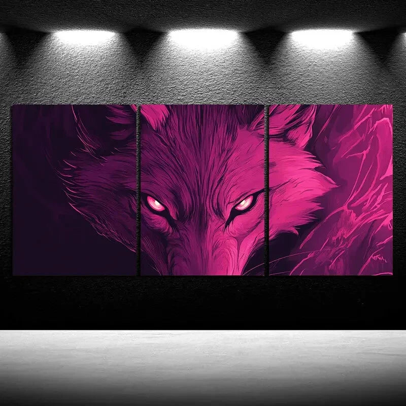 3pcs Desert Majesty Charming Coyote Trio Metal Print Ready to Hang Art - Bella Home Decor