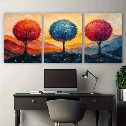3pcs Colorful Impressionist Landscape Perfect Wall Art Set Canvas Framed 50x70cm - High Quality Print 100% Australian Made Wall Canvas Ready to Hang - Bella Home Decor