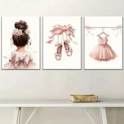 3pcs Modern Stylish Ballet Dance Aesthetic Canvas Unframed - High Quality Print 100% Australian Made Wall Canvas