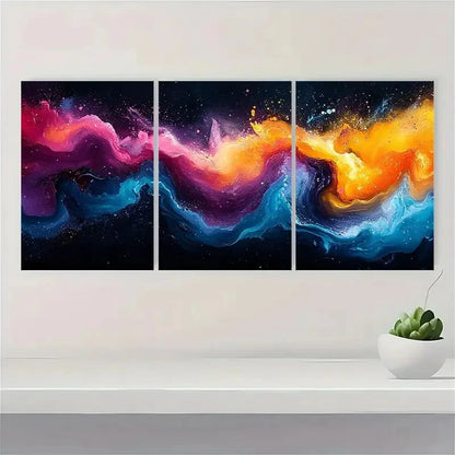 3pcs ABSTRACT PAINTING Colorful PC   Wall Art Set Canvas Framed 40x60cm - High Quality Print 100% Australian Made Wall Canvas Ready to Hang - Bella Home Decor