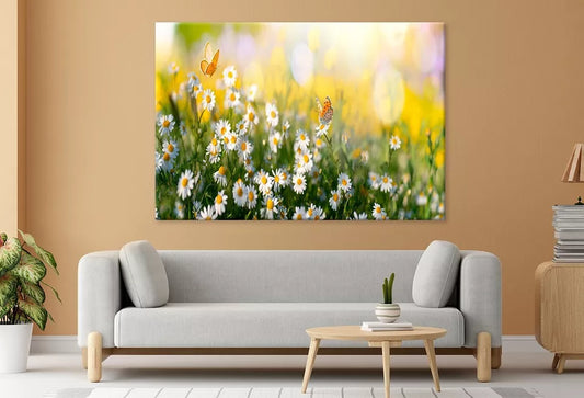 Flowers And Butterflies Close up Wall Art Decor 100% Australian Made - Bella Home Decor